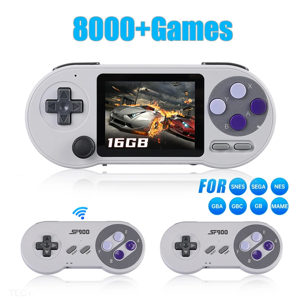 SF2000 Handheld Game Player 3 inch IPS Screen Portabl Video Game Console Built-in 8000+ Games Retro TV Game Player AV Output