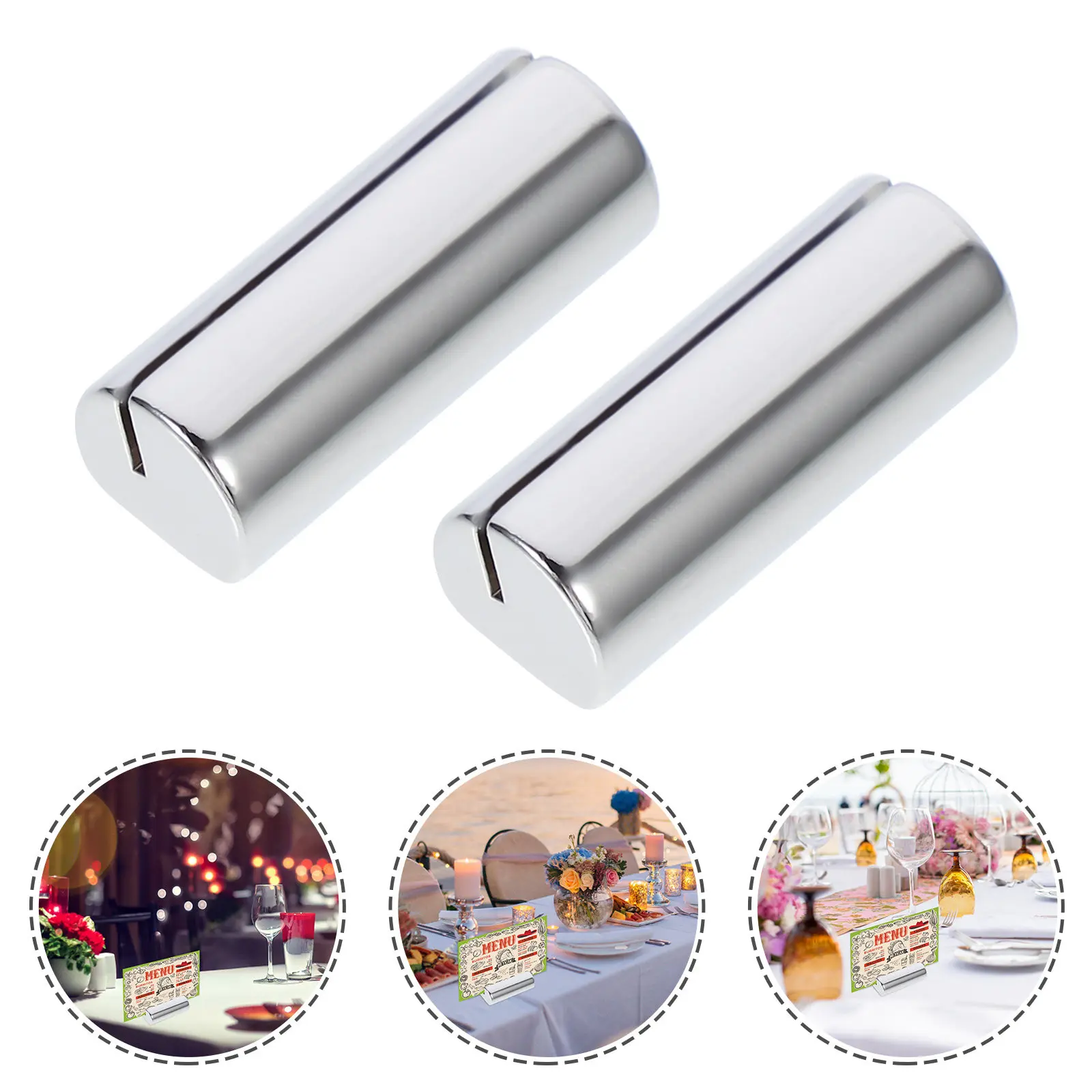 

2Pcs Metal Label Holder Premium Price Tag Holder Clip Price Cards Display Rack for Supermarket Trade Show Wedding Menu