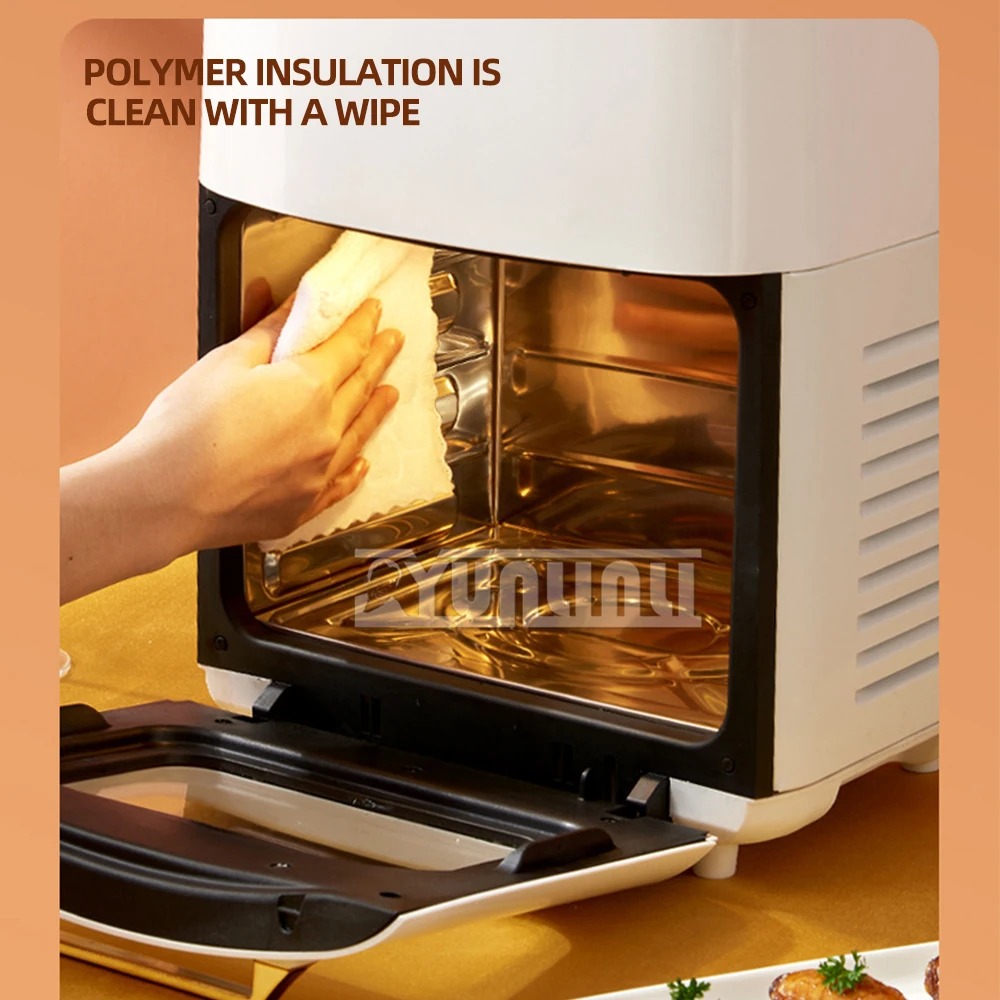 مقلاة هوائية ذكية سعة 15 لتر، ثلاث طبقات، فرن كهربائي بسعة كبيرة، ماكينة شواء بدون دخان