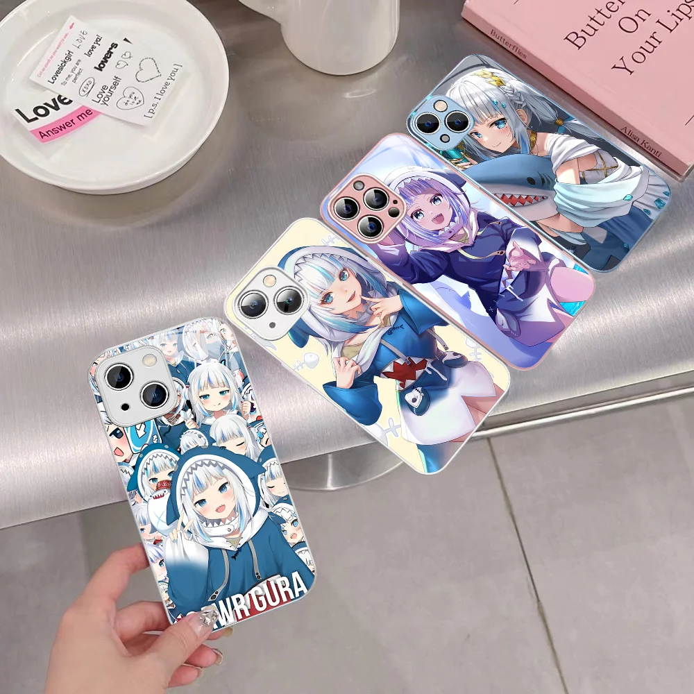 

Hololive Gawr Gura Phone Case For iPhone 14 13 12 Mini 11 Pro XS Max X XR 14 Plus Tempered Glass Cover