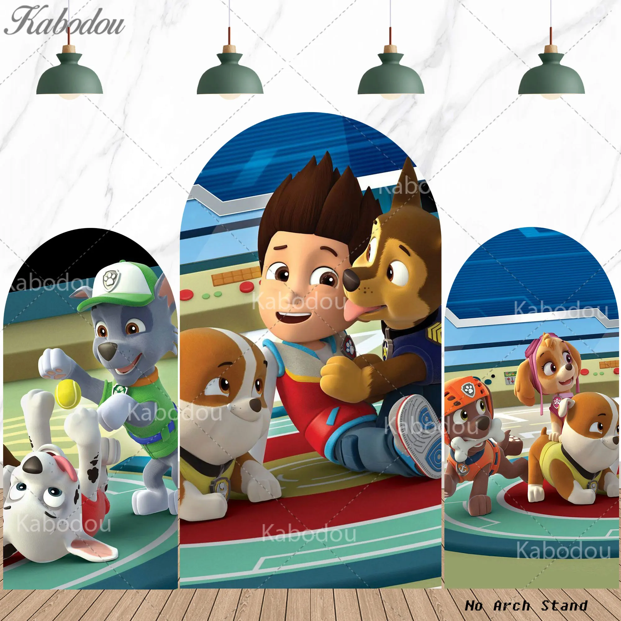 

Paw Patrol Arch Backdrop Party Decoration Cover Kids Boys Birthday Baby Shower Backgrounds Banner Ryder Chase Skye Tower Props