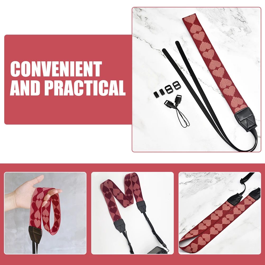 

Adjustable Camera Strap Heart Pattern DSLR Lightweight Neck Shoulder Harness photographers women gift camera strap camera neck