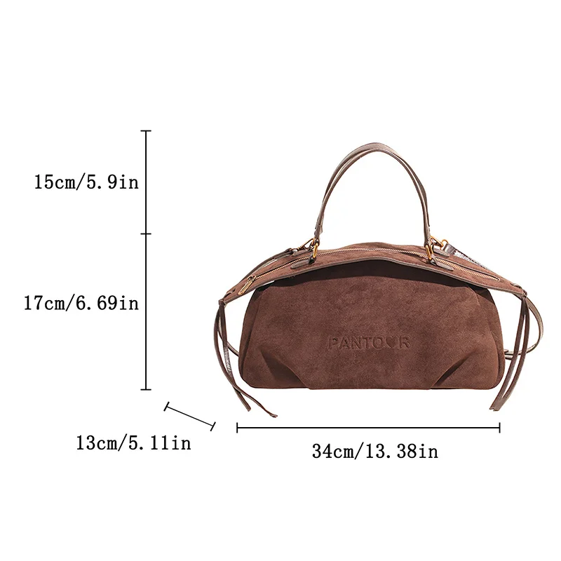 الشتاء ماتي القهوة الجمل الرمادي كبير حمل النمط الروسي الجلد المدبوغ جودة جلد المرأة بوسطن حقيبة يد ركاب حقيبة كتف الرجعية