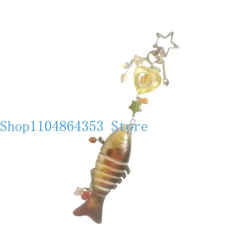 

652F Шарнирный брелок в форме рыбы, легкая смола, мастерство изготовления для рюкзаков