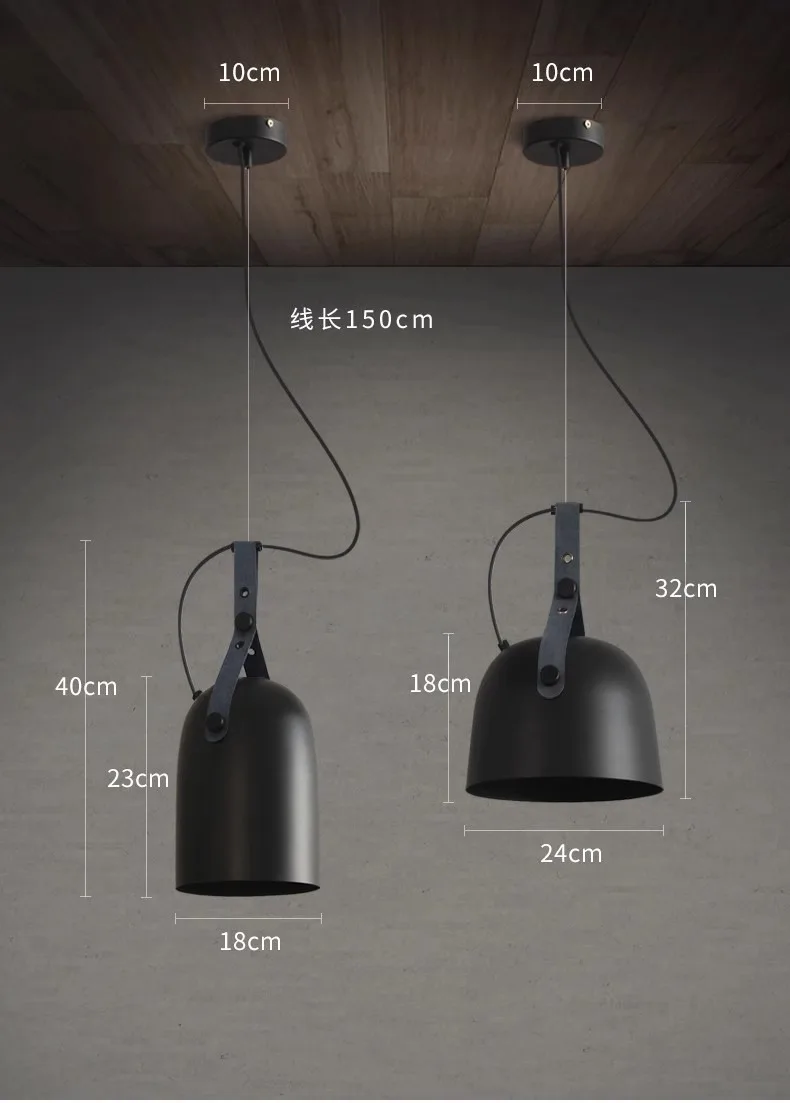 Imagem -06 - Nordic Minimalista Black Belt Lustre Restaurante Bar Counter Pendant Lamp Fixture Bedside Personalizado Quarto