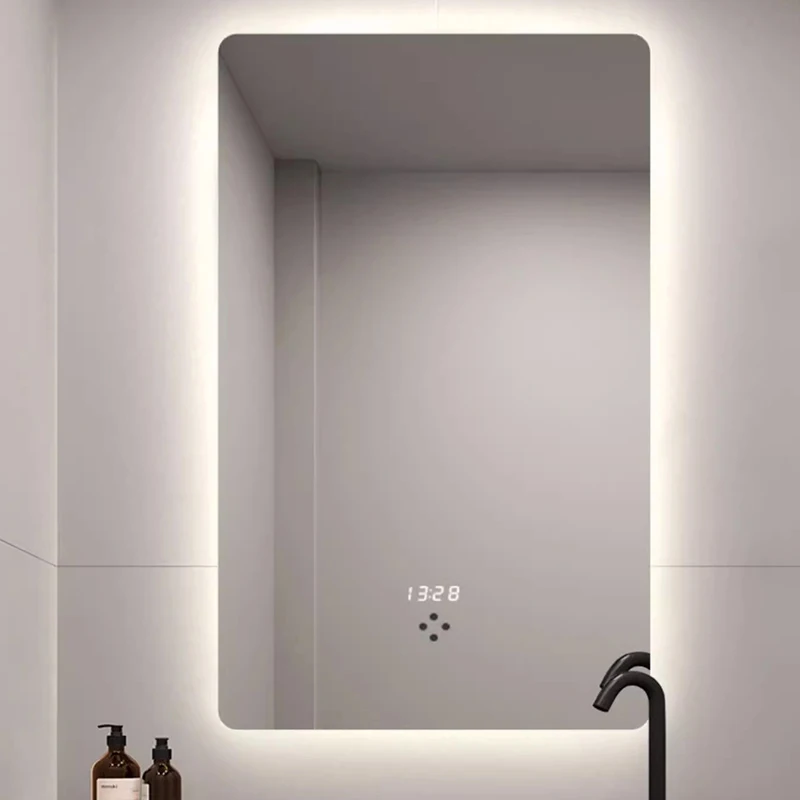 Specchio da parete per bagno mobiletto da trucco specchio da trucco a Led con luce dorata vasca d'ingrandimento il colore a figura intera Espelho Toilet Miror Up