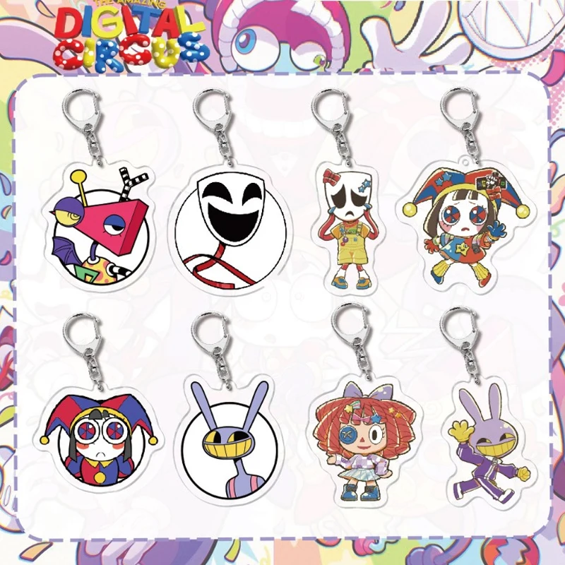

The Amazing Digital Circus High Quality Acrylic Keychain Charms Cute Decorative Backpacks Handbags and Daily Decorative Supplies