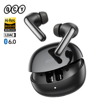 QCY MeloBuds N60 Wireless Bluetooth 6.0 Earphones Hybrid ANC Headphone LDAC Hi-Res Audio with Coaxial Dual Driver Earbuds 45Hrs