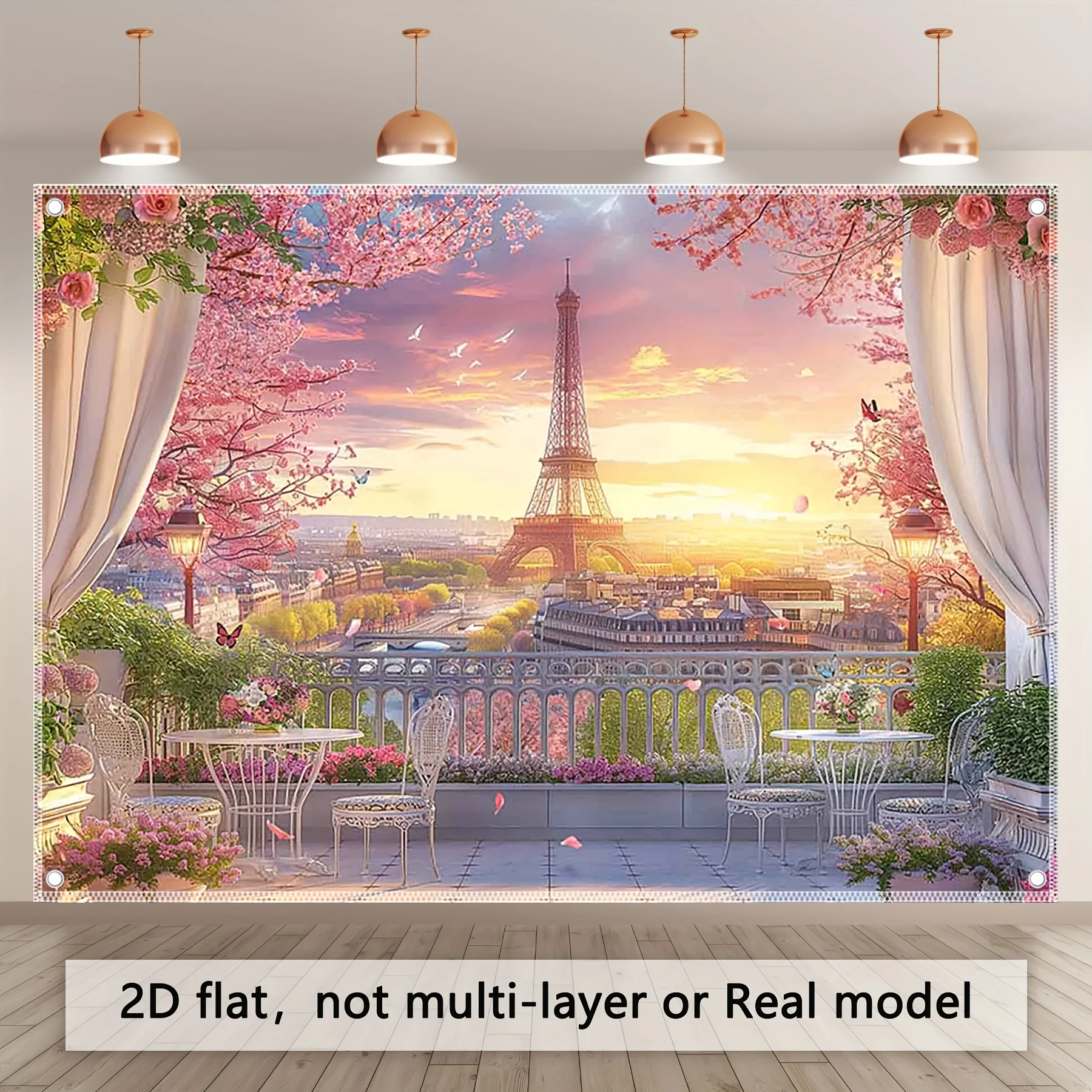 VIKAMA Eiffel Tower Tapestry Paris France City Sunset Landscape Tapestry Living Room Decorative Tapestry Home Room Decor