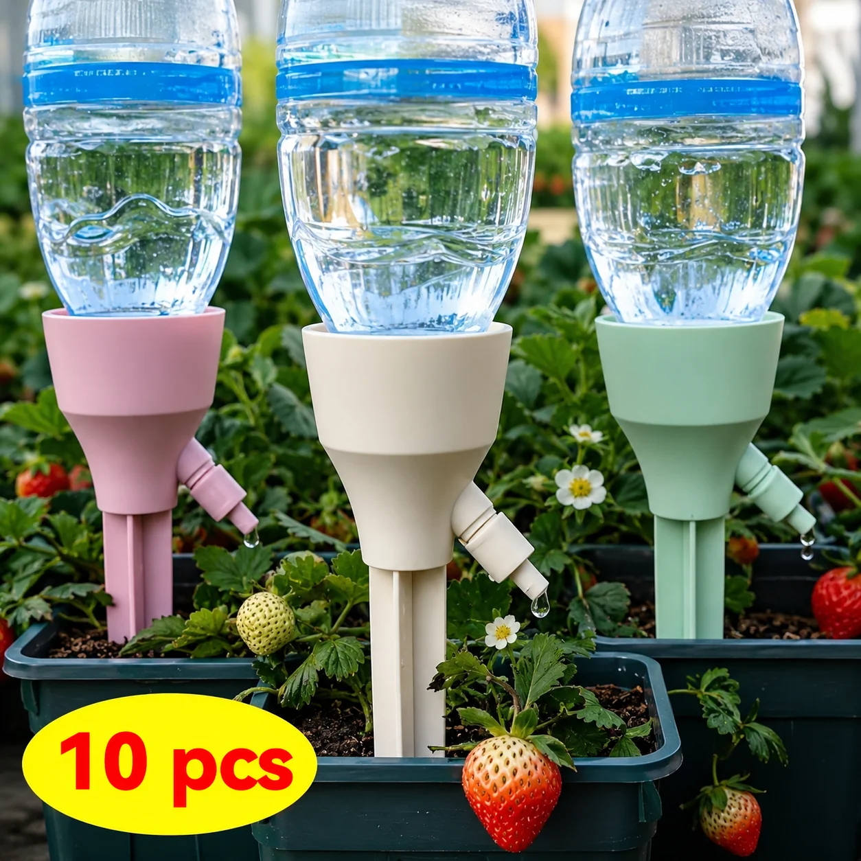 5/10Pcs Automatic Drip Irrigation System for Plants, Adjustable Self Watering Spikes, EU/US Bottle Cap Watering Kit