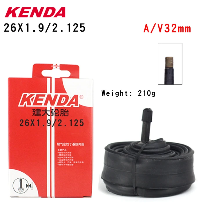 KENDA innenrohr 26 zoll 26*1,25 1,5 1,75 1,9 2,1 2,125 MTB Butyl Gummi Kamera 26er Berg Rohr innere Reifen Fahrrad Teile