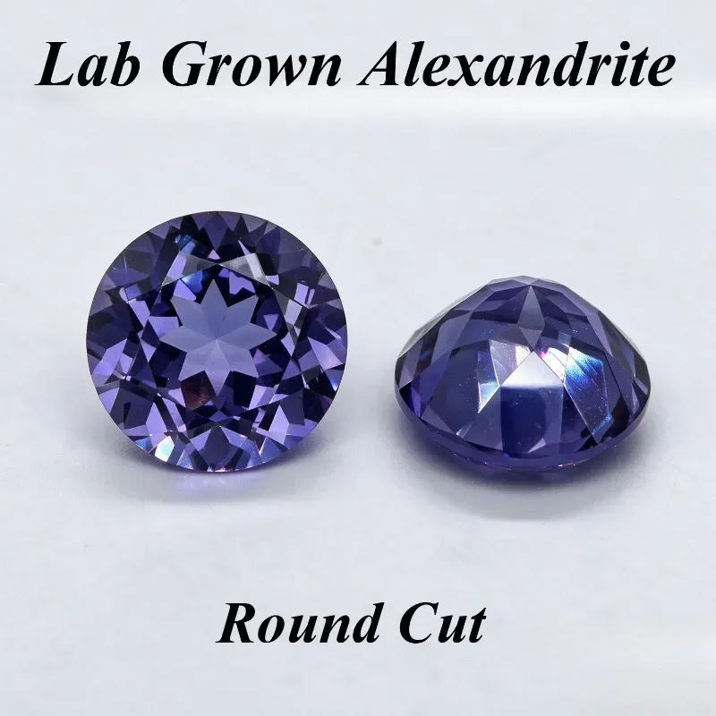 Lab Grown Alexandrite Round Cut  Color Changing for Optional AGL Certificate Free Shipping for Main Material for Jewelry Making
