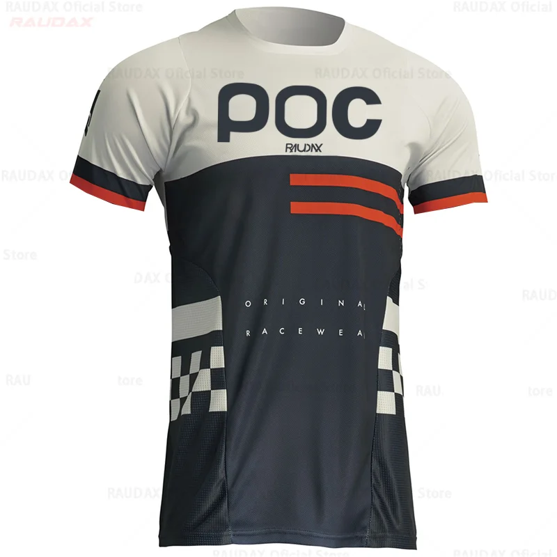 RAUDAX POC 2023 Men Cycling Motocross Jersey Downhil Mountain Bike DH Shirt MX Motorcycle Clothing Ropa for Boys MTB T-Shirts