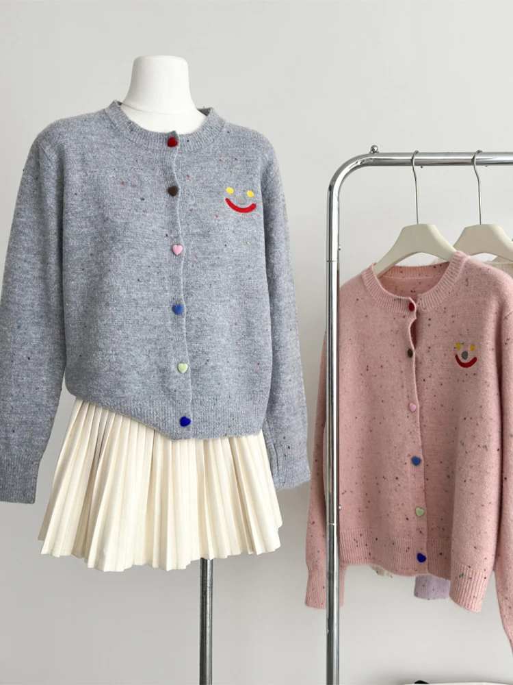 ผู้หญิงสีม่วงเสื้อสเวตเตอร์ถัก Harajuku Y2k แขนยาว O-คอถักเสื้อกันหนาว Cashmere Vintage แฟชั่น 2000s เสื้อผ้าฤดูใบไม้ร่วง 2024