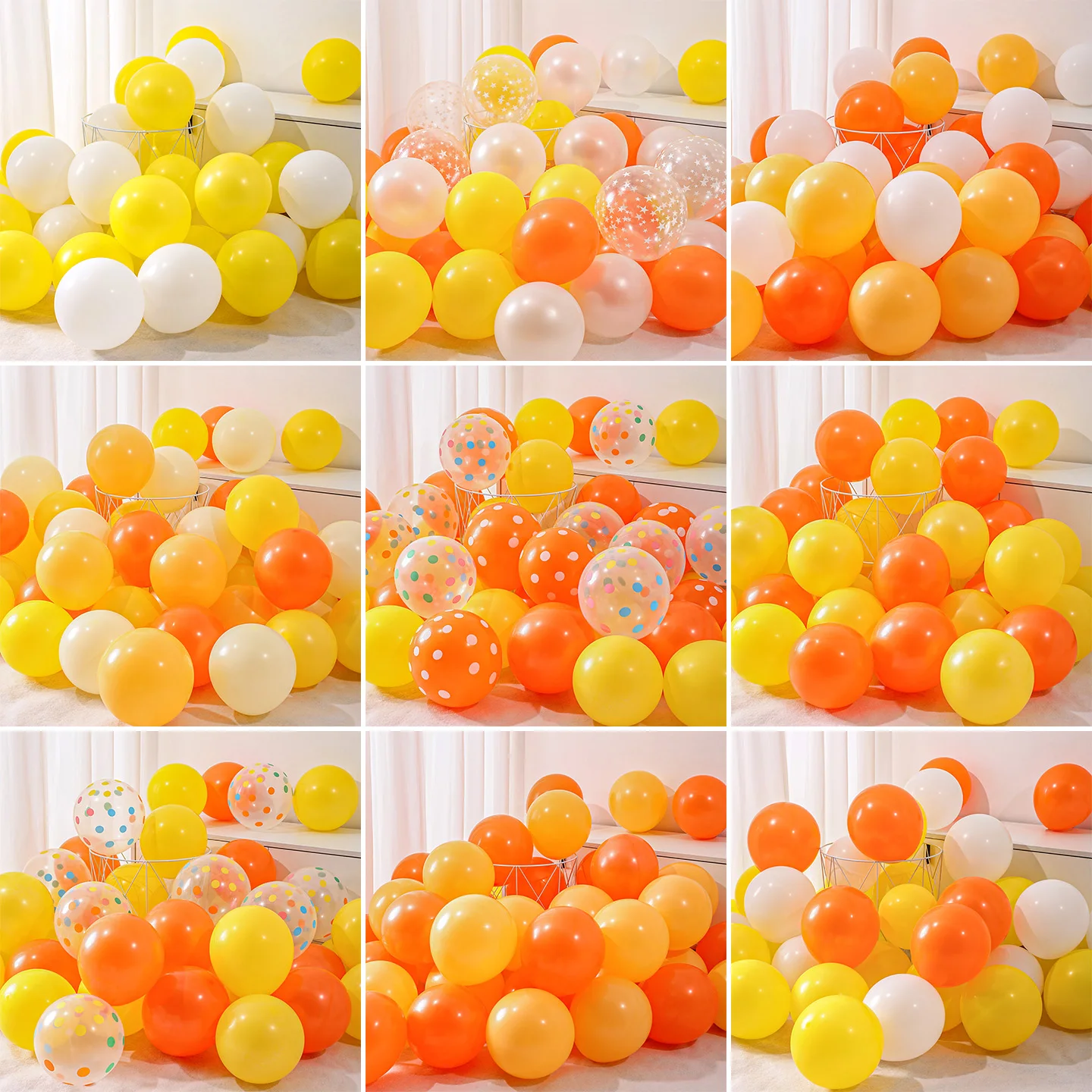 

Thiened Latex Balloons Lemon Yellow Orange Color Children's Birthday Decoration Autumn Outing Cam Theme Arrangement