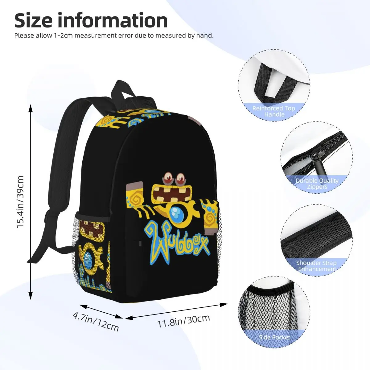 Wubbox My Singing Monsters Backpack Student Boys Girls BookBag Men Women School Bag Laptop Shoulder Bags