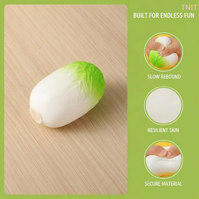 [J] Realistic Cabbage Squeeze Fidget Toy Soft Slow Rebound Vegetable Stress Relief Decompression Toy Funny Gift