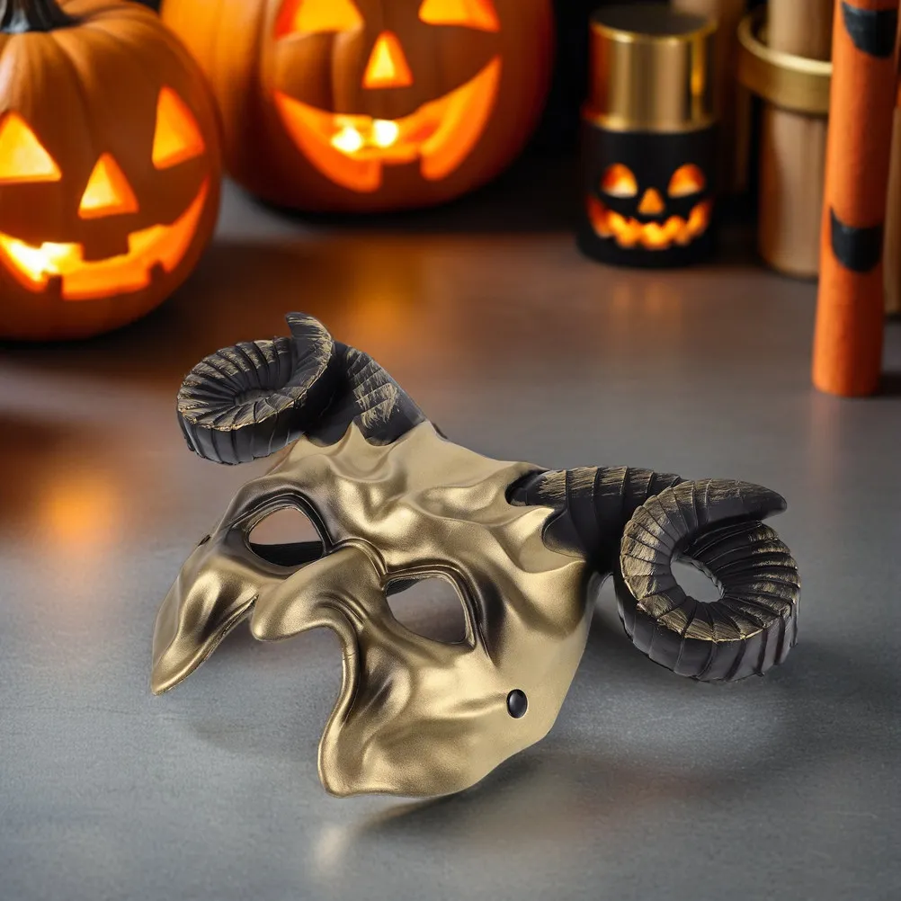

2Pcs Ox Horned Devil Mask Half Face Horn Halloween Mask Festival Party Cosplay Costume Masquerade Props Masks Cosplay