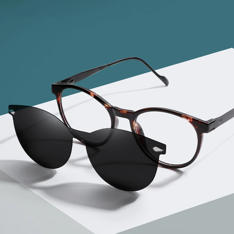 BEMORE Retro Round Men Progressive Multifocal Glasses Women Clip on Polarized Sunglasses Handmade Acetate Prescription Eyewear