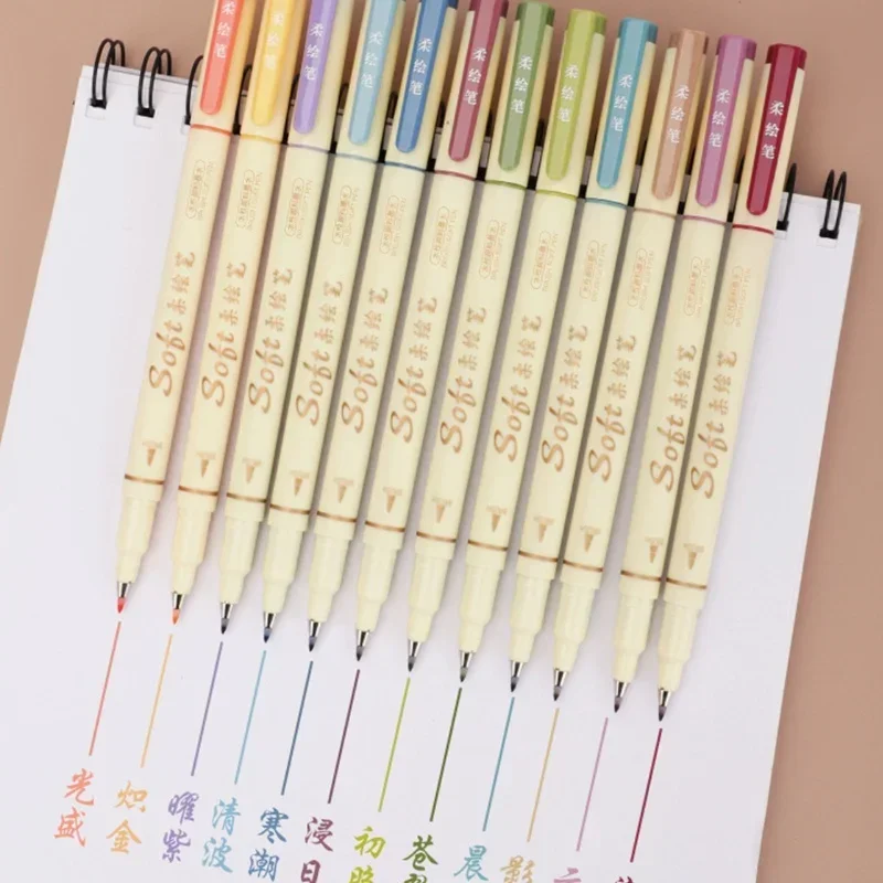 3 Pcs/Set Soft Paint Pen Head Colorful Brush Colored Water-based Pigment Ink for Drawing Graffiti Art Supplies School Stationery