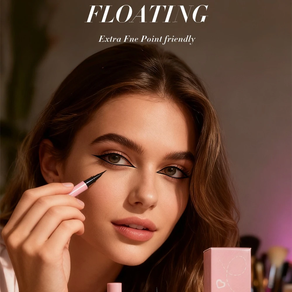 울트라 파인 아이라이너 펜슬 방수 번짐 방지 빠른 건조 포뮬러 하루 종일 지속되는 샤프 윙드 라이너 및 그래픽 룩