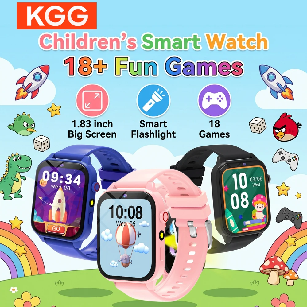 

Kids Smart Watch with 18 Fun Games, Sleep Monitor 1.83" Touch Screen HD Camera & Alarm Clock Smartwatch Gift for Boys and Girls