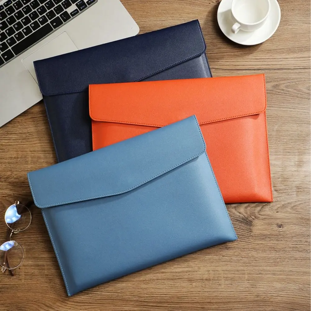 Portable Waterproof Leather a4 Document Bag Large Capacity Business File Folder Storage Bag Thickened Document Bag School