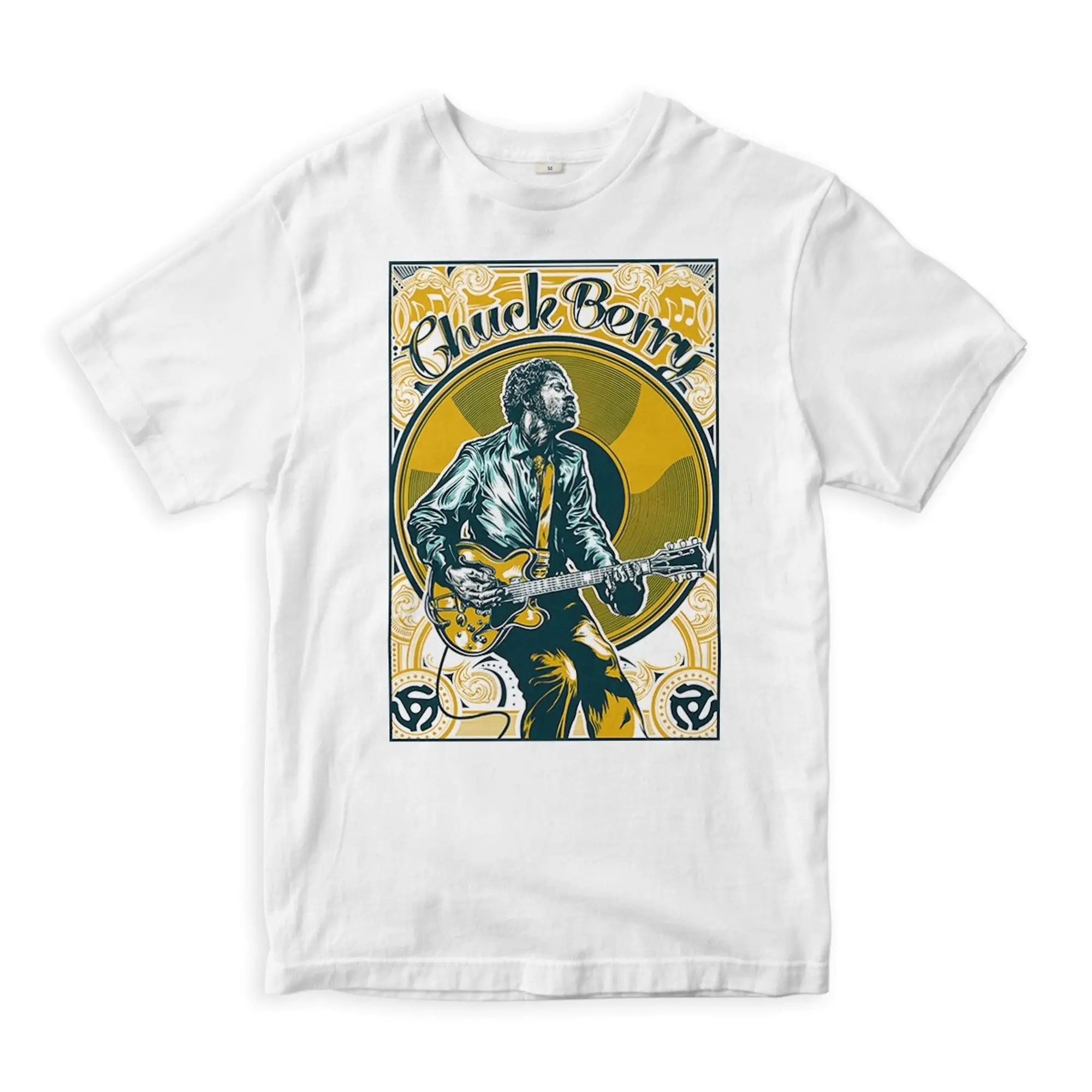 Chuck Berry Art T-Shirt, 100% Cotton Tee, Men's and Women's Sizes (CHB-656701)