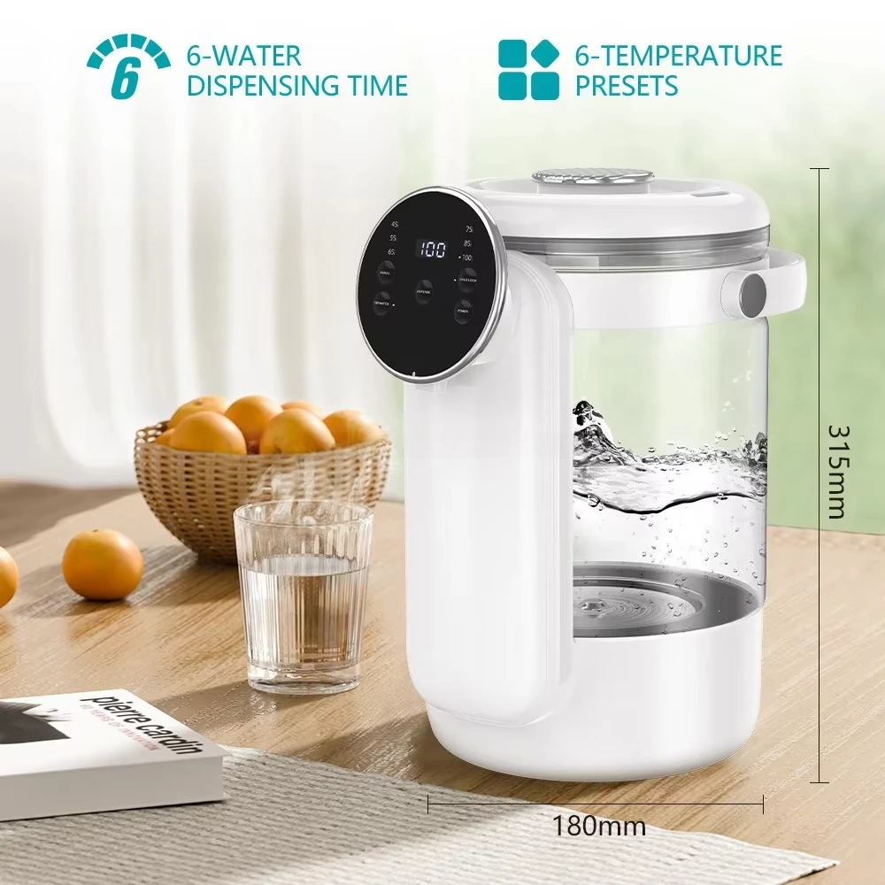 capacity 4.2 liters, six-speed temperature setting, precise constant temperature control, safety child lock, electric kettle