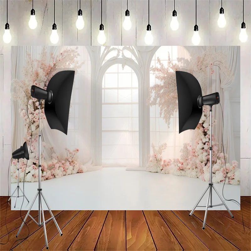 

Bouquet Wedding Ceremony Stage Fantasy Photography Backdrop Props Anniversary Archway With Flowers Photo Studio Background HL-10