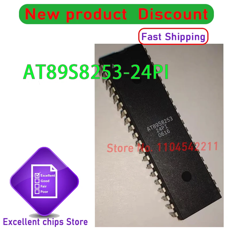 AT89S8253-24PI AT89S8253 DIP40  New original 10PCS/LOT