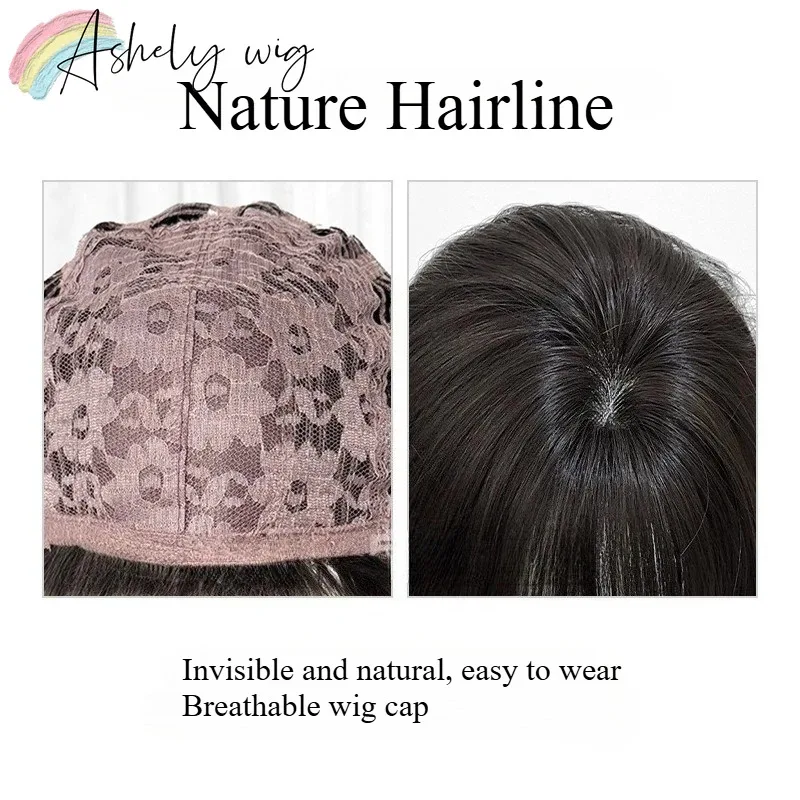 黒かつらショートストレート 14 インチヘアウィッグ前髪ヘッドバンドかつら高温繊維合成かつらロリータペルーケファム