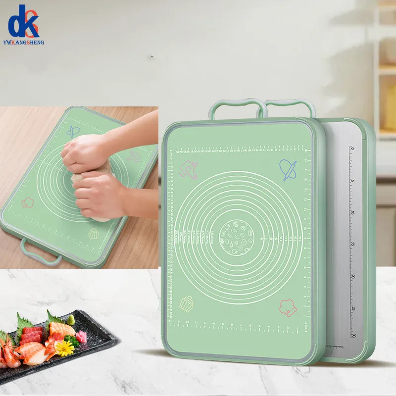 Kneadable Dough Antibacterial Two Sides Stainless Steel Plastic Chopping Board Multifunctional Vegetables Meat Cutting Board