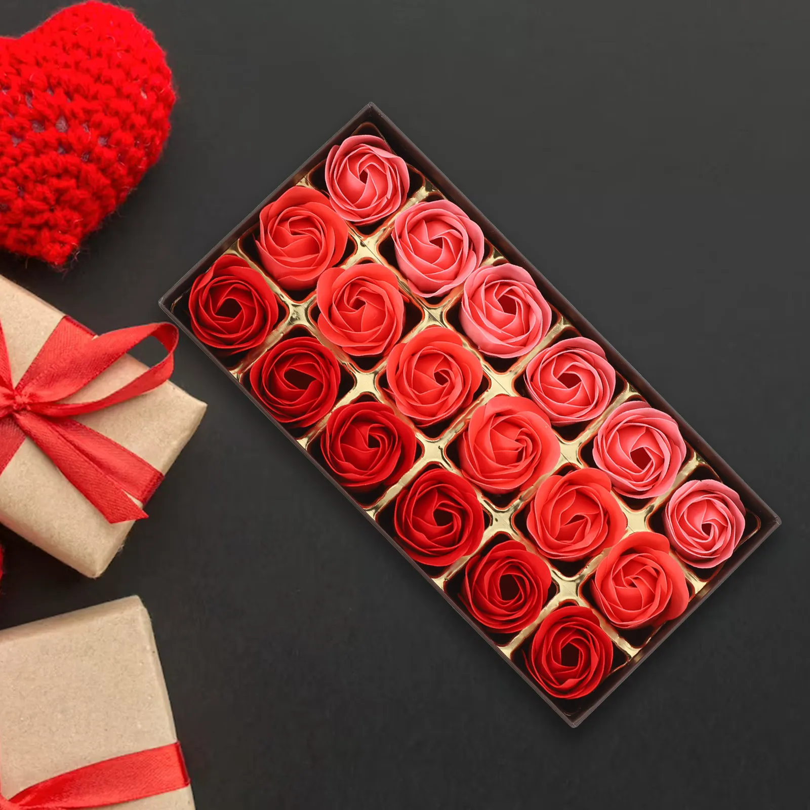 

Floral Soap Rose Bouquet Imitation Soap Flower Box Delicate Scented Bath Flower Decoration for Wedding Valentine Gift