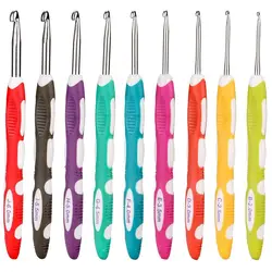 1pc Crochet Hook Hand Knitted Crochet Aluminum Crochet Needles With Colorful Grip DIY Process Tool Knitting Needles Set