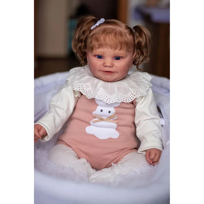 

60cm Reborn Maddie Cute Girl Doll with Rooted Hair Toddler Popular Soft Cuddle Body High Quality Doll