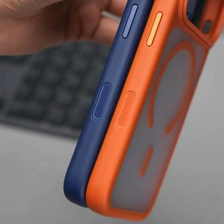 Magnetyczne zaawansowane silikonowe etui z miękkimi krawędziami i matowym wykończeniem do iPhone 17 18 Pro Max Air, z osłoną przycisku aparatu, odporne na wstrząsy, kompatybilne z Magsafe. — zdjęcie produktu 6