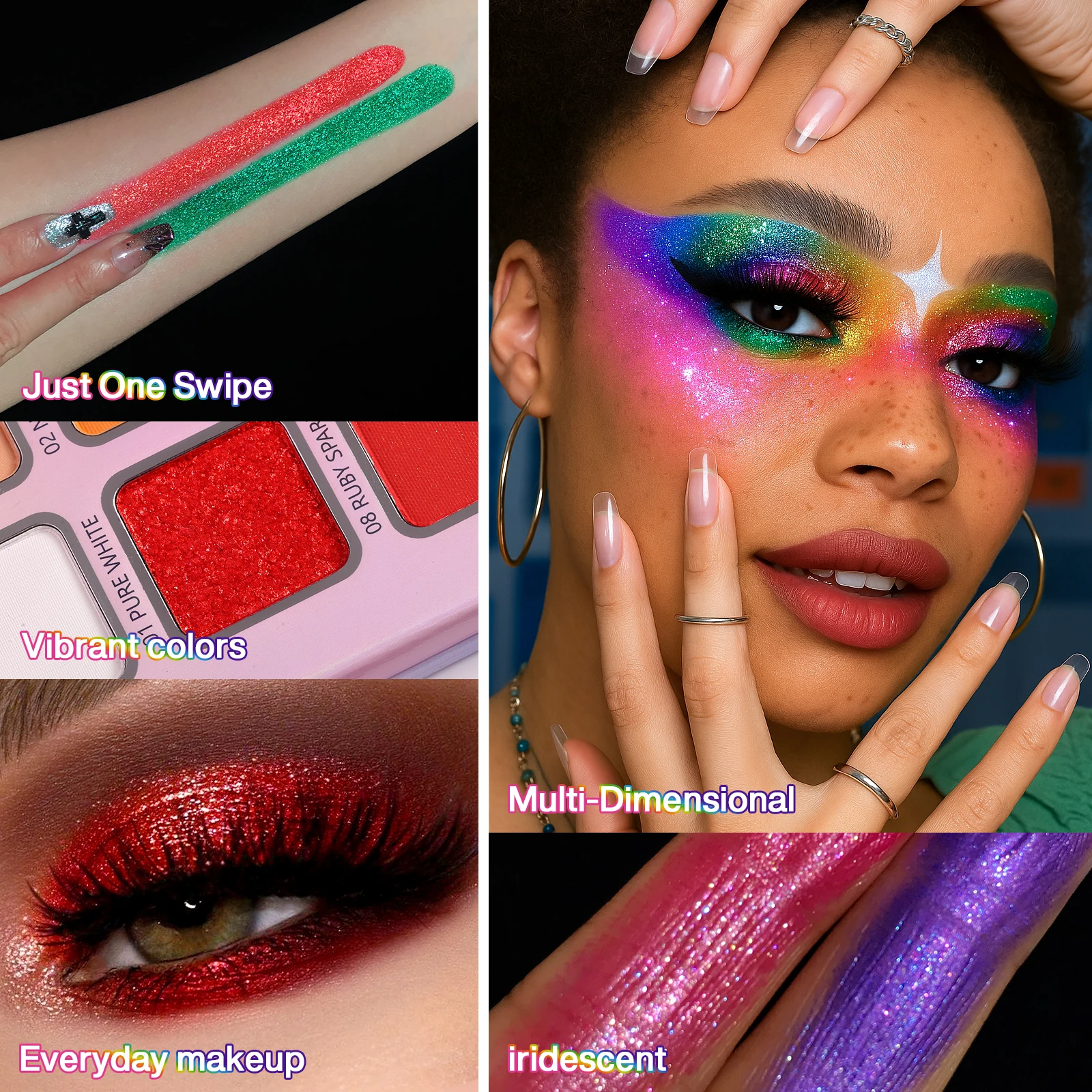 28 cores paleta de sombra de maquiagem para beleza & fosco metálico shimmer pérola glitter paleta de sombra de olho & arco-íris colorido olho ma