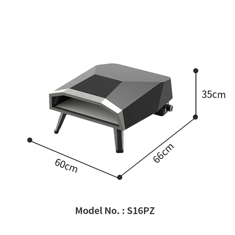 16-Inch Gas Portable Modern Premium Powder Coated Stainless Steel Eureka Pizza Oven