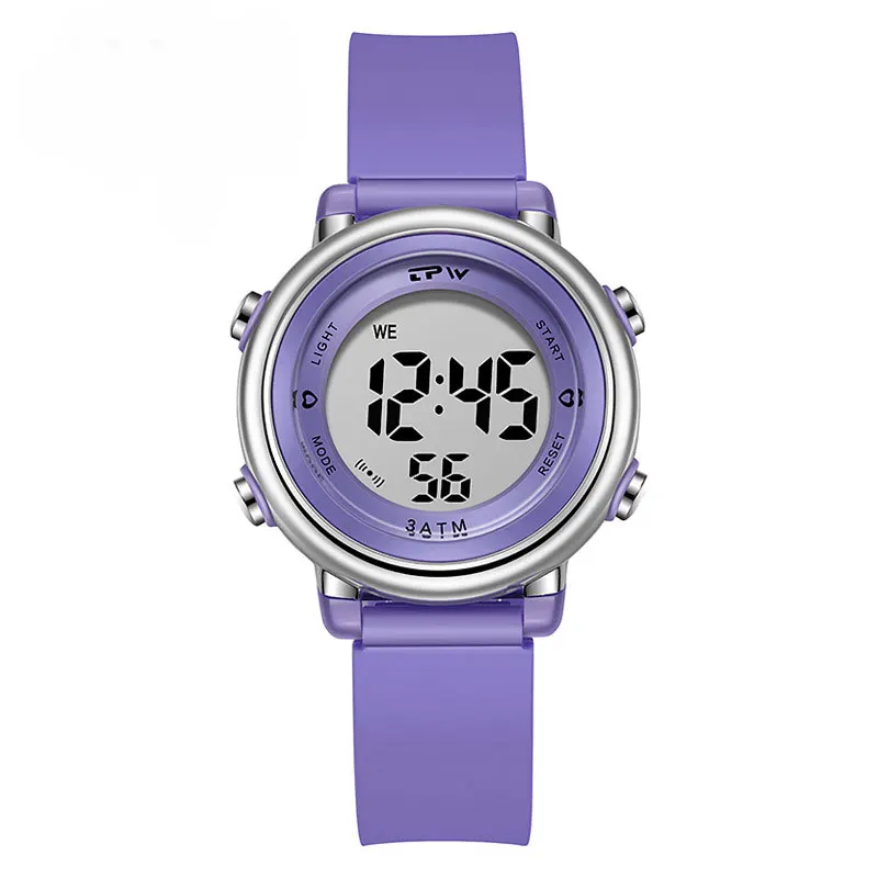 Candy Colored Soft Silicone Student Electronic Watch LED Waterproof Alarm Clock Multifunctional Boy and Girl Children's Watch