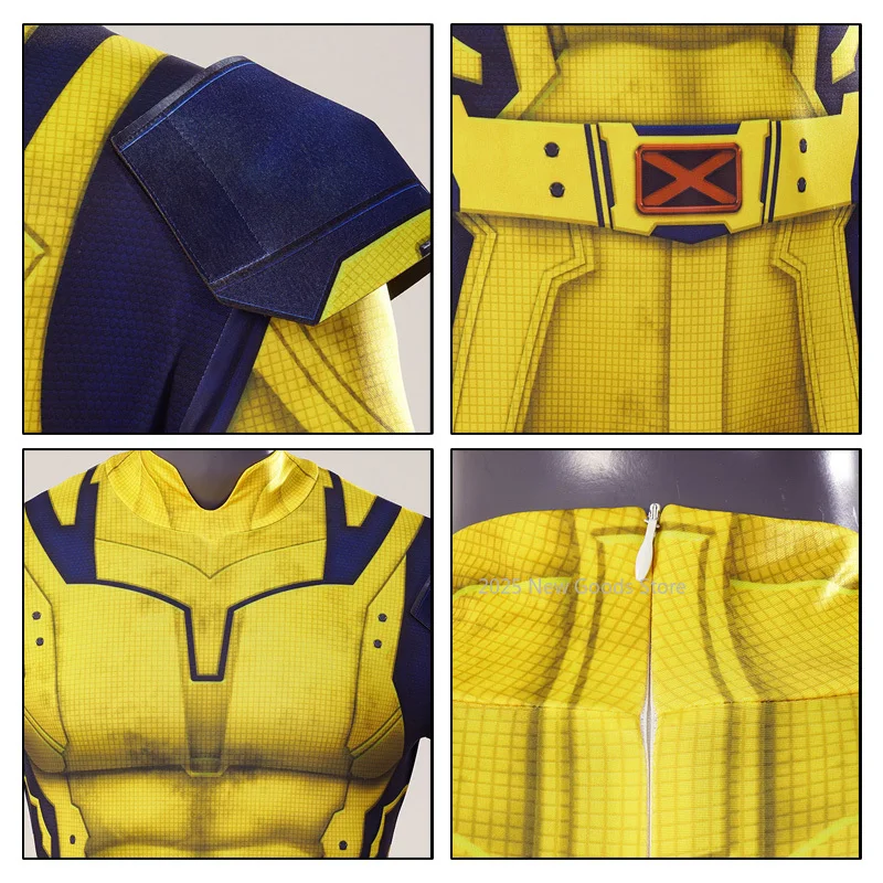 Movie Wolverine Cosplay Costume 3D Printing Zentai Jumpsuit Shoulder Armor Set Bodysuit Superhero Halloween Party man kids woman