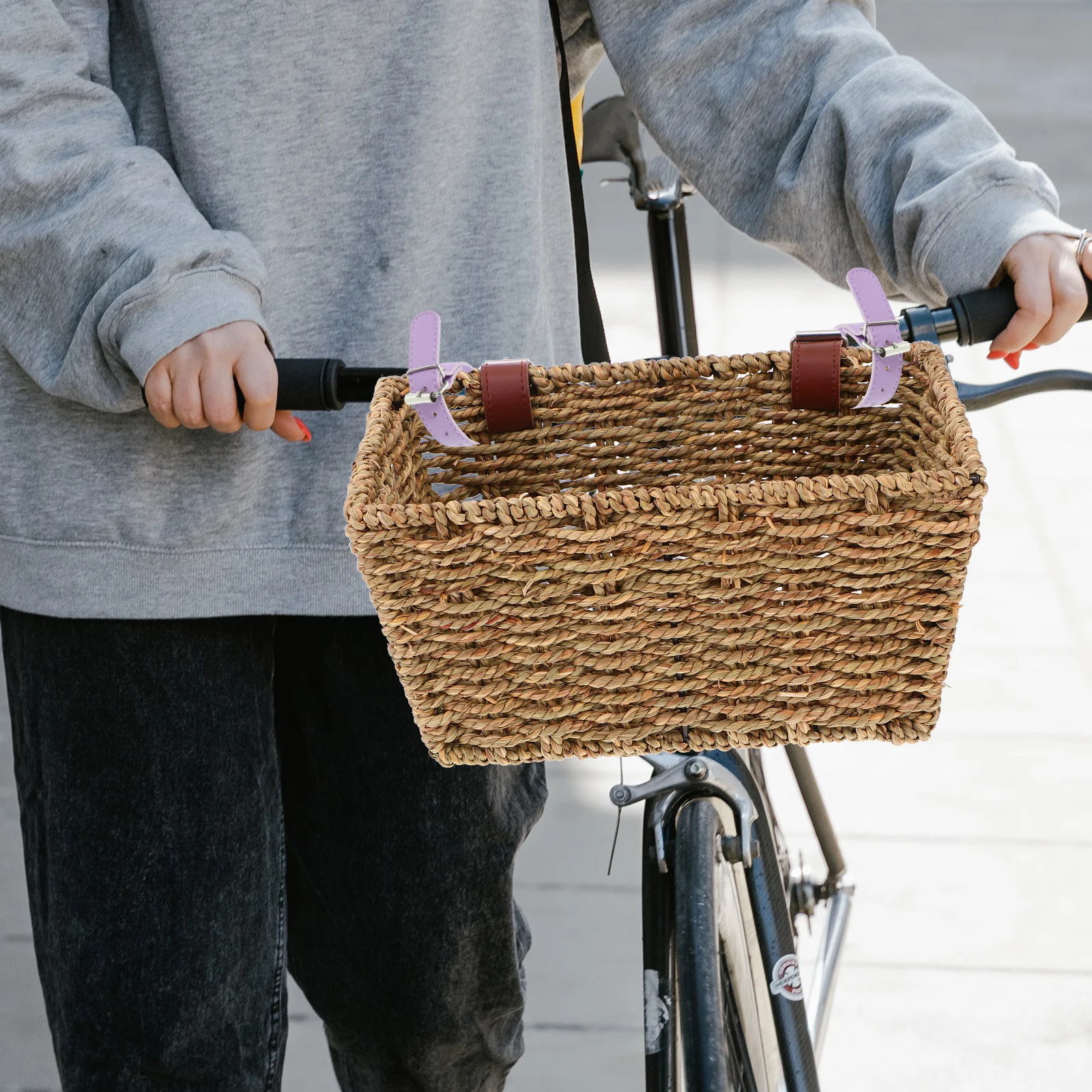 

2Pairs Bike Basket Front Straps Adjustable Detachable Bicycle Cargo Belt Sturdy Bike Basket Accessories for Outdoor