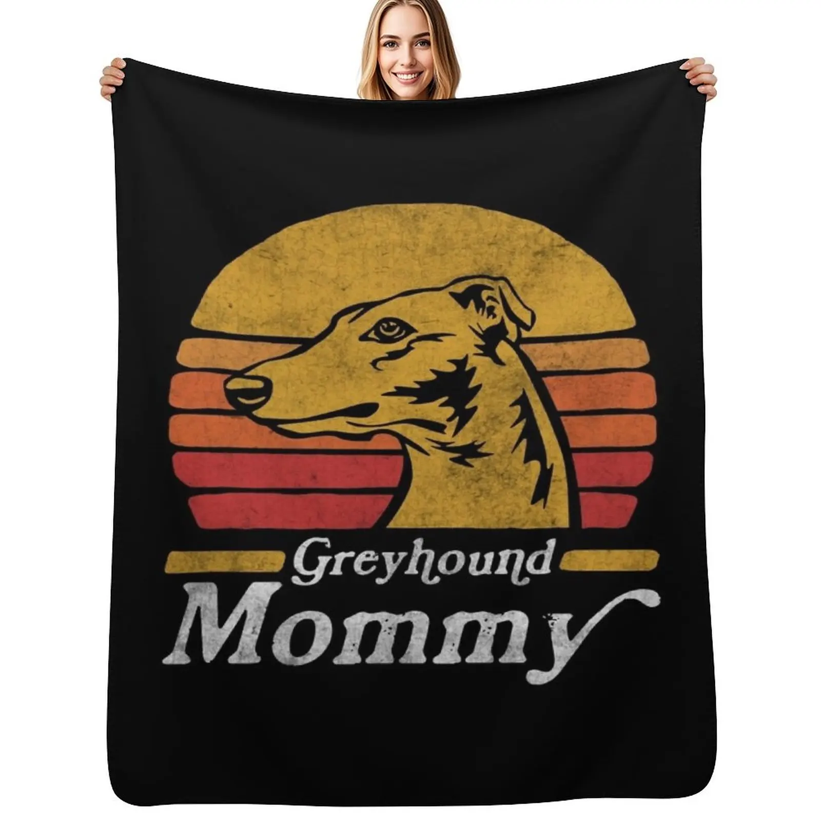 

Retro Vintage English Greyhound Mommy Throw Blanket For Baby for winter Sofas Luxury Thicken Blankets