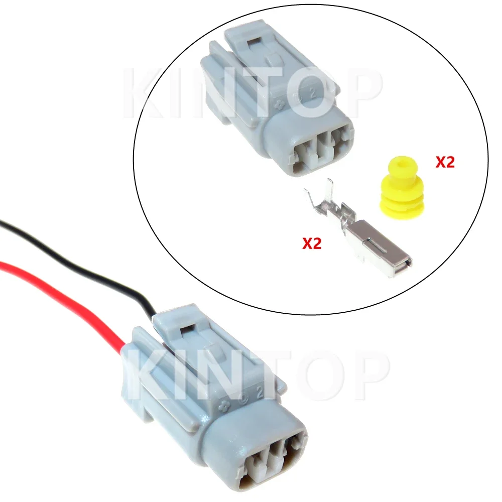 

1 Set 2 Pins Auto Plastic Housing Connector Car Waterproof Socket With Wires AC Assembly 6189-0493 90980-11207 11003 For Toyota
