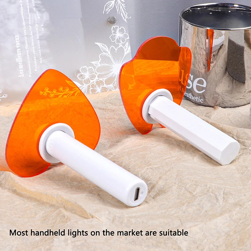 Orange Acrylic Light-blocking Baffle For Straight-shaped Nail UV Lamp Protective Goggles Anti-blue-light Nail Salon Devices