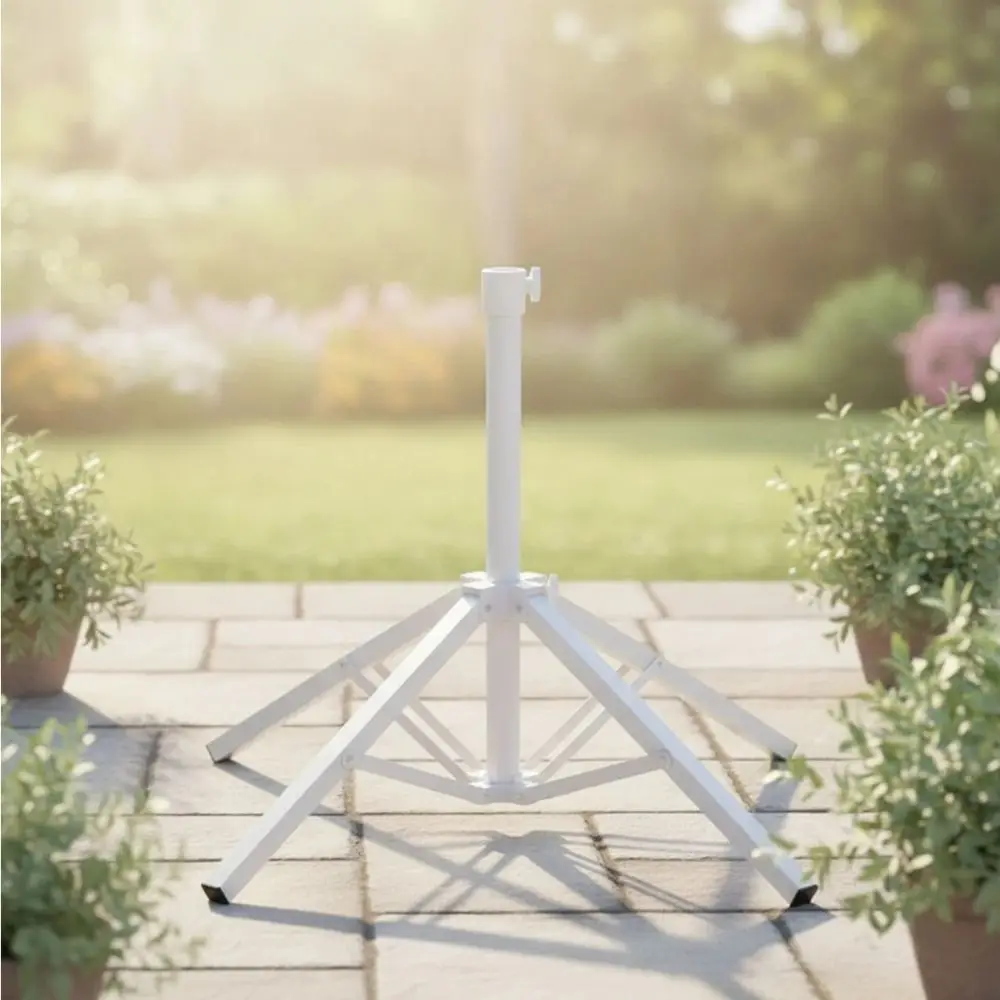 Foldable Steel Umbrella Base Four Legged Fixed Stand Scratch Resistant Umbrella Stand Extra Large Transparent PVC