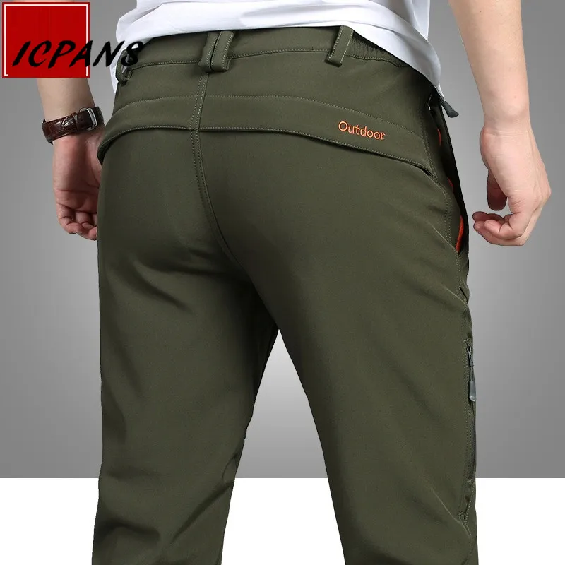 Pantalon chaud molletonné épais pour homme, vêtement de travail, décontracté, imperméable, avec fermeture éclair, style militaire et Cargo, taille 4XL