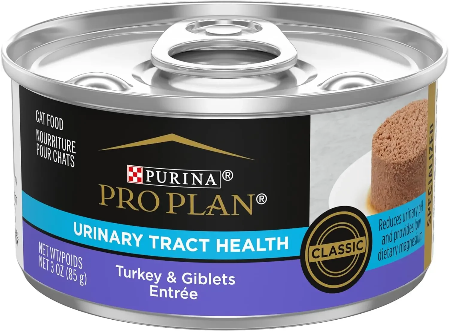 Purina Pro Plan Urinary Tract Cat Food Wet Pate, Urinary Tract Health Turkey and Giblets Entree - (Pack of 24) 3 oz. Pull-Top