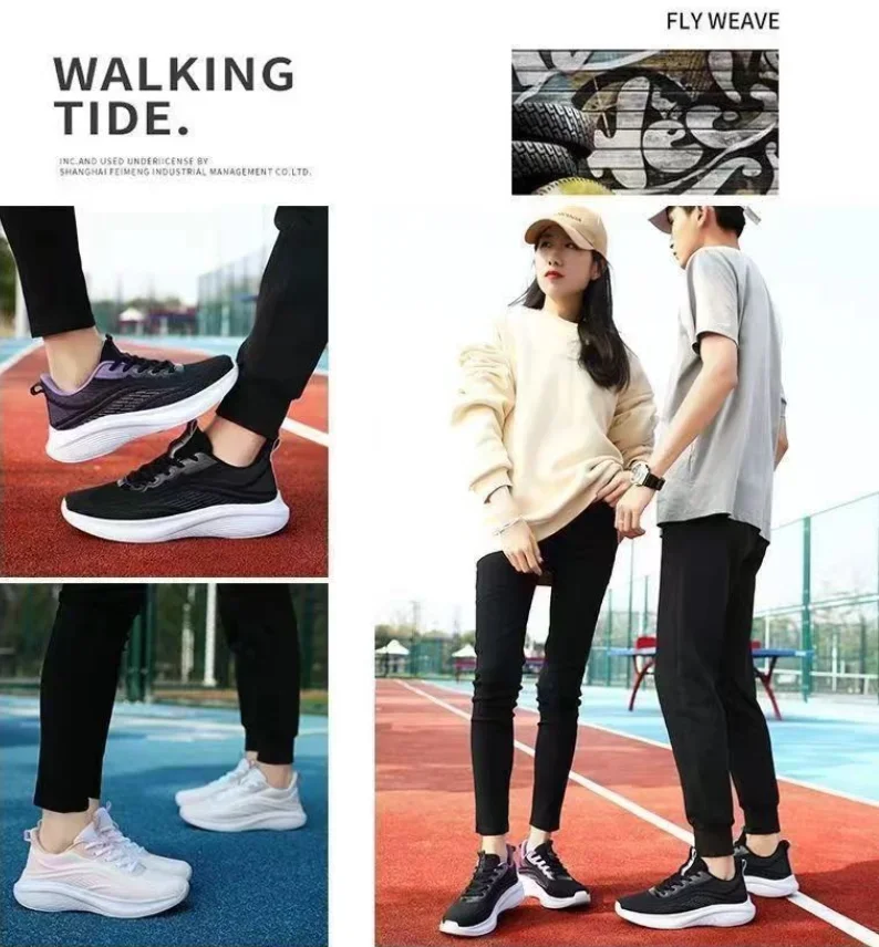 

Повседневная летняя модная противоскользящая походная сетчатая дышащая спортивная обувь для бега, теннисная женская трендовая женская обувь для пары