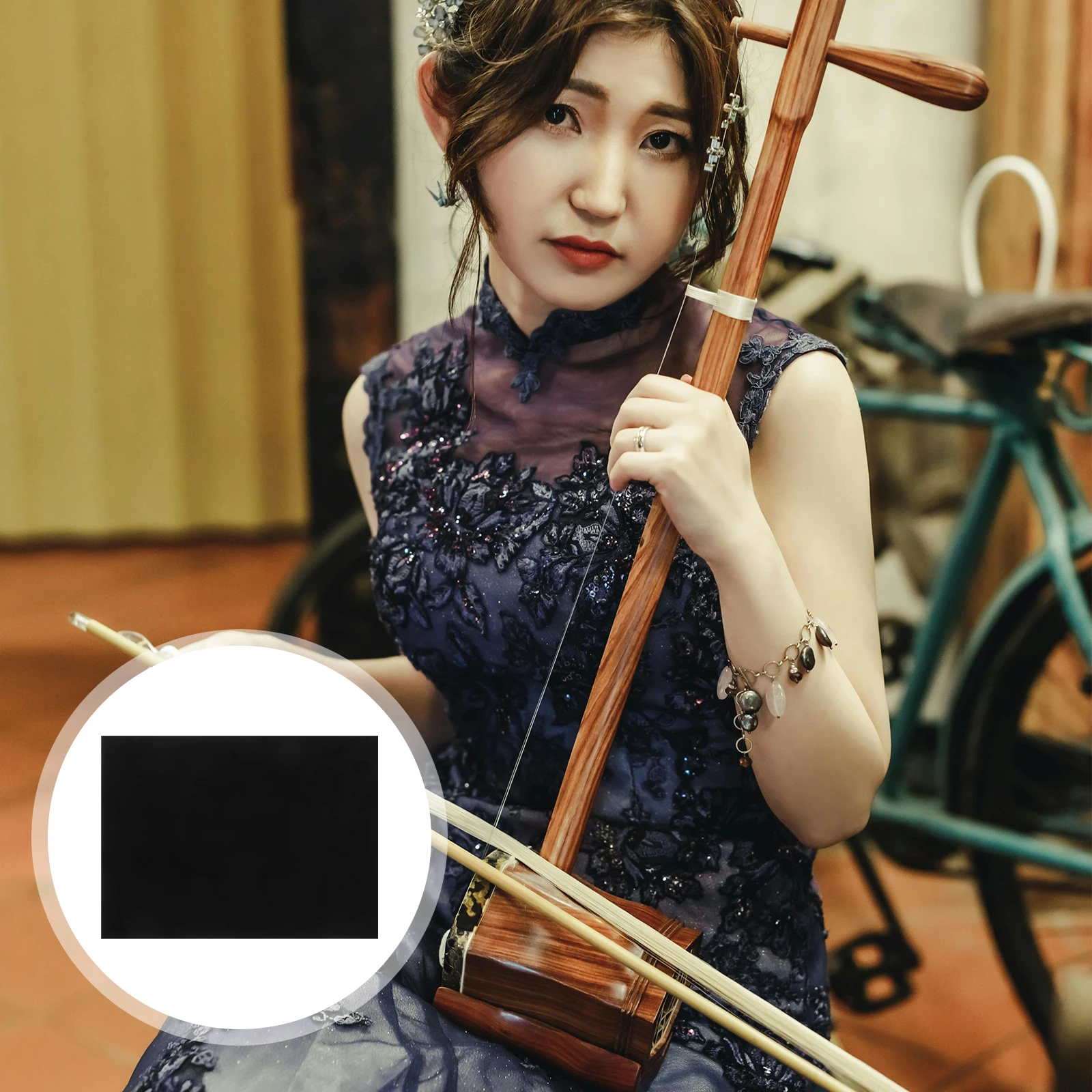 Podkładka Antypoślizgowa Instrument Muzyczny Mata do Wiolonczeli Erhu Podkładka Antypoślizgowa Poduszka Robocza Czarne Podkładki